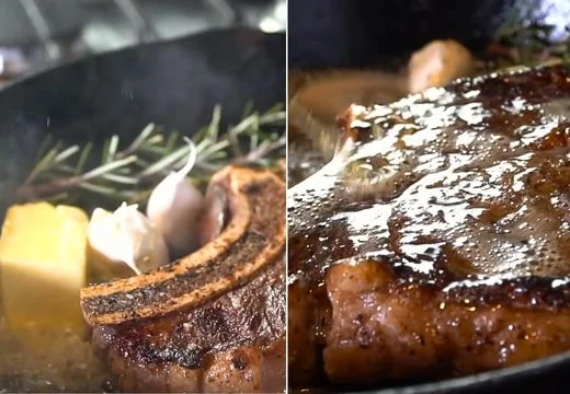 Add Butter, Baste and Finish in the Oven