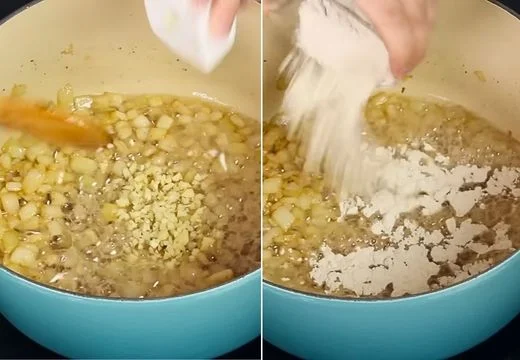 Add Garlic and Flour