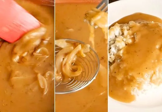 Simmer, Remove Onions and Serve