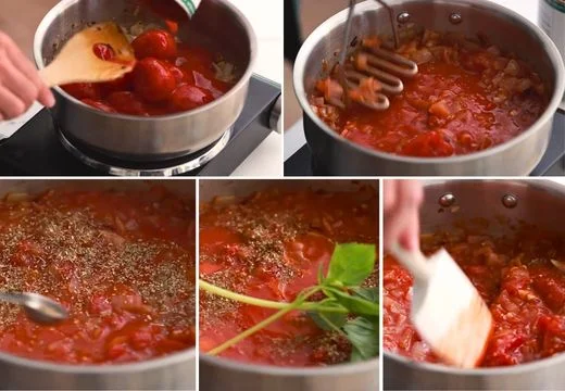 Add the Tomatoes and Season the Sauce
