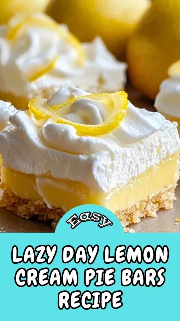 Easy & Tasty Lazy Day Lemon Cream Pie Bars Recipe